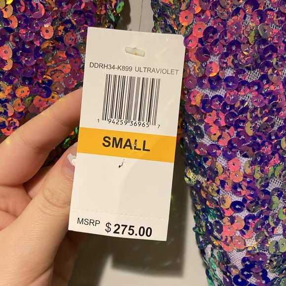 Dress the Population Long Sleeve Sequined Mini Dress Size S - Picture 4 of 4